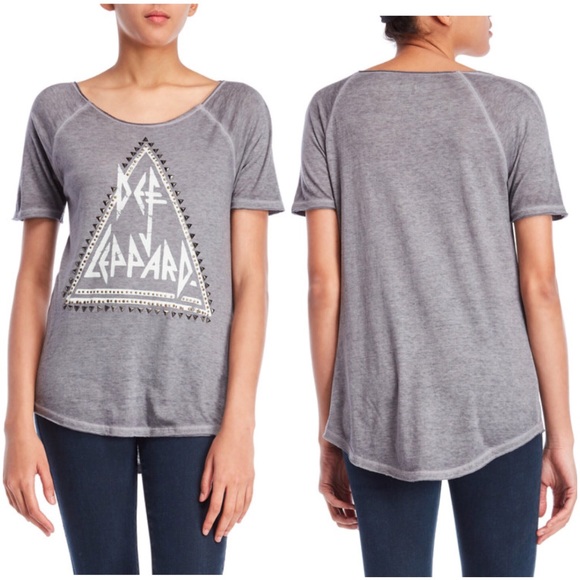 Lucky Brand Def Leppard Studded Graphic Tee XS - Picture 1 of 5